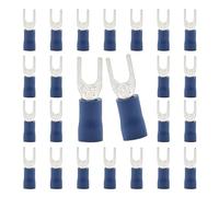 CEEYSEE 100Pcs of Blue #8 Insulated Fork Crimp Connector Quick Splice Wire Terminals Wire Connectors（PFL)
