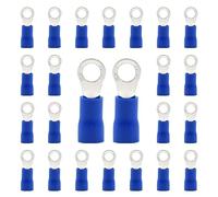 CEEYSEE 100Pcs Ring Wire Connectors M4 of Blue Insulated Electrical Crimp Connectors Copper Ring Terminals（PRL4)