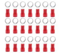 CEEYSEE 100Pcs Ring Wire Connectors M5 of Red Insulated Electrical Crimp Connectors Copper Ring Terminals （PRH5)