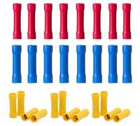 CEEYSEE 120Pcs Butt Connectors Insulated Crimp Terminal Splice Cable Electrical Wire Connectors (Red, Blue, Yellow)