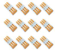 CEEYSEE 13 Pcs Compact Wire Connectors One-to-One Diy Electrical Terminal Blocks Circuit Inline Splices Lever Nut Connector Quick Cable Clamp Spring Butt Connectors(3 in 3 Out)