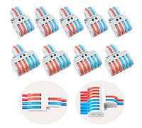 CEEYSEE 14 Pcs Compact Wire Connectors Diy Electrical Connector Blocks Circuit Inline Splices Lever Nut Connector Quick Cable Clamp Spring Butt Terminal Connectors(4/6 Hole)