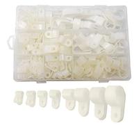CEEYSEE 160 Pcs Nylon R Type Cable Clip Wire Clamp Screw Mounting Wire Clips for Cable Wire Conduit and Cable Conduit Kit with 1/8", 3/16", 1/4", 5/16", 3/8", 1/2", 5/8", 3/4" White