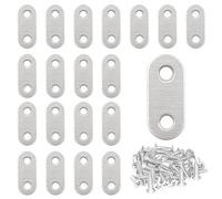 CEEYSEE 20pcs Flat Corner Brace Brackets 36×16mm Stainless Steel Flat Plate Bracket with 40 Stainless Screws for Fixing Wood Furniture Tables Chairs Door Window Bookshelves etc(U36)
