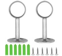 CEEYSEE 2PCS Closet Pole Sockets 32mm Stainless Steel Curtain Rail Brackets with Screws Wardrobe Rail Rod Support Socket Flange Rod Holder for Curtain and Storage Rod (32mm/FLZ)