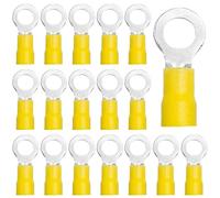 CEEYSEE 50Pcs M6 of Yellow Insulated Ring Terminal-Electrical Wire Connectors-Ring Crimp Terminals Connectors(PRY6)