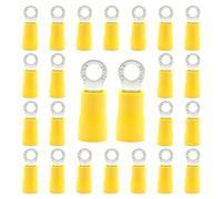 CEEYSEE 50pcs Yellow M4 Ring Terminals, 4-6mm² PVC Insulated Crimp Connectors for 12-10AWG Wire, Copper + PVC + Tinplate, Cars, Scooters, Motorcycles