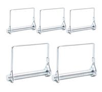 CEEYSEE 5Pcs Shaft Locking Pin 10mm Trailers Lock Hitch Lock Pin Zinc Plated Carbon Steel Round Loop Safety Wire Lock Pin Length 70mm for Farm Trailers Trolley Wagons Lawn Garden Towing(FX/10x70mm)