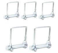 CEEYSEE 5Pcs Shaft Locking Pin 10mm Trailers Lock Hitch Lock Pin Zinc Plated Carbon Steel Round Loop Safety Wire Lock Pin Length 60mm for Farm Trailers Trolley Wagons Lawn Garden Towing(FX/10x60mm)