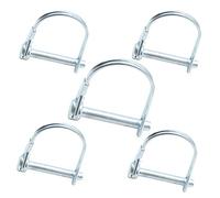 CEEYSEE 5Pcs Shaft Locking Pin 6mm Trailers Lock Hitch Lock Pin Zinc Plated Carbon Steel Round Loop Safety Wire Lock Pin Length 40mm for Farm Trailers Trolley Wagons Lawn Garden Towing (KD.M6 X 40mm)