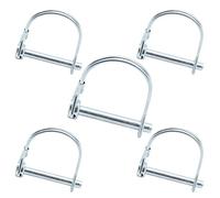 CEEYSEE 5Pcs Shaft Locking Pin 6mm Trailers Lock Hitch Lock Pin Zinc Plated Carbon Steel Round Loop Safety Wire Lock Pin Length 45mm for Farm Trailers Trolley Wagons Lawn Garden Towing (KD.M6 X 45mm)
