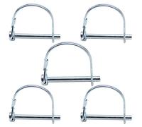 CEEYSEE 5Pcs Shaft Locking Pin 6mm Trailers Lock Hitch Lock Pin Zinc Plated Carbon Steel Round Loop Safety Wire Lock Pin Length 55mm for Farm Trailers Trolley Wagons Lawn Garden Towing (KD.M6 X 55mm)