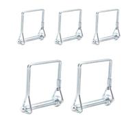 CEEYSEE 5Pcs Shaft Locking Pin 6mm Trailers Lock Hitch Lock Pin Zinc Plated Carbon Steel Round Loop Safety Wire Lock Pin Length 50mm for Farm Trailers Trolley Wagons Lawn Garden Towing(FX/6x50mm)