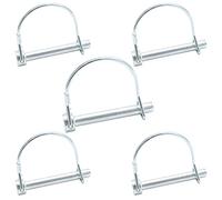 CEEYSEE 5Pcs Shaft Locking Pin 8mm Trailers Lock Hitch Lock Pin Zinc Plated Carbon Steel Round Loop Safety Wire Lock Pin Length 60mm for Farm Trailers Trolley Wagons Lawn Garden Towing (KD.M8 X 60mm)