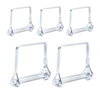 CEEYSEE 5Pcs Shaft Locking Pin 8mm Trailers Lock Hitch Lock Pin Zinc Plated Carbon Steel Round Loop Safety Wire Lock Pin Length 60mm for Farm Trailers Trolley Wagons Lawn Garden Towing(FX/8x60mm)