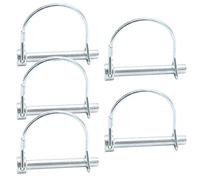 CEEYSEE 5Pcs Shaft Locking Pin 8mm Trailers Lock Hitch Lock Pin Zinc Plated Carbon Steel Round Loop Safety Wire Lock Pin Length 70mm for Farm Trailers Trolley Wagons Lawn Garden Towing (KD.M8 X 70mm)