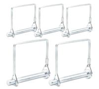CEEYSEE 5Pcs Shaft Locking Pin 8mm Trailers Lock Hitch Lock Pin Zinc Plated Carbon Steel Round Loop Safety Wire Lock Pin Length 70mm for Farm Trailers Trolley Wagons Lawn Garden Towing(FX/8x70mm)