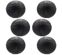 CEEYSEE 6 Pcs Paper Lanterns 12 Inch Black Chinese Japanese Round Hanging Decoration Paper Lanterns for Halloween Wedding Birthday Paper Lanterns Party Decorations (Black/DLHES)