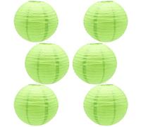 CEEYSEE 6 Pcs Paper Lanterns 12 Inch Green Chinese Japanese Round Hanging Decoration Paper Lanterns for Halloween Wedding Birthday Party Decorations (Green/DLCLS)