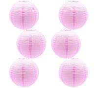 CEEYSEE 6 Pcs Paper Lanterns 12 Inch Pink Chinese Japanese Round Hanging Decoration Paper Lanterns for Halloween Wedding Birthday Party Decorations (Pink/DLFNS)