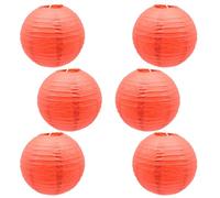 CEEYSEE 6 Pcs Paper Lanterns 12 Inch Red Chinese Japanese Round Hanging Decoration Paper Lanterns for Halloween Wedding Birthday Paper Lanterns Party Decorations (Red/DLHOS)