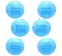 CEEYSEE 6 Pcs Paper Lanterns 12 Inch Sky Blue Chinese Japanese Round Hanging Decoration Paper Lanterns for Halloween Wedding Birthday Paper Lanterns Party Decorations (Sky blue/DLTLS)
