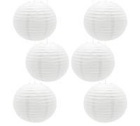 CEEYSEE 6 Pcs Paper Lanterns 12 Inch White Chinese Japanese Round Hanging Decoration Paper Lanterns for Halloween Wedding Birthday Paper Lanterns Party Decorations(White/DLBS)