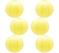 CEEYSEE 6 Pcs Paper Lanterns 12 Inch Yellow Chinese Japanese Round Hanging Decoration Paper Lanterns for Halloween Wedding Birthday Paper Lanterns Party Decorations (Yellow/DLHUS)