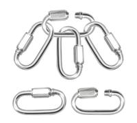 CEEYSEE 6Pcs D Shackle M5 304 Stainless Steel Shackles Quick D Ring Chain Connector Chain Clasp Thread Carabiner Heavy Duty Clips Chain Connector Maximum load capacity:150kg (U/M5/0-SK)
