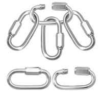CEEYSEE 6Pcs D Shackle M6 304 Stainless Steel Shackles Quick D Ring Chain Connector Chain Clasp Thread Carabiner Heavy Duty Clips Chain Connector Maximum load capacity:280kg (U/M6/0-SK)
