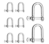 CEEYSEE 8Pcs D Shackle Heavy Duty M5 D Ring Shaped Screw Shackles 304 Stainless Steel Chain Link Tow Hook Shackle Locks for Towing Climbing Outdoor Camping Travel Maximum Load Capacity:160kg(U/M5/DXK)