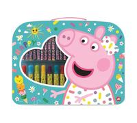 Cefa Toys - Peppa Pig Artistic Activity Case, 12 Markers, 6 Colours, Ruler, Eraser and Pencil Sharpener. 32 x 25 x 2 cm, 21878, Multicoloured