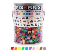 Cefa Toys -Pix Brix Pixel Art Tin 1500 Pieces Assorted Colours Medium Reach Horizontal Constructions Vertical Diagonal Crea Mosaics 2D 3D Figures Compatible with Other Brands