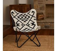 Cefena Butterfly Chair - Black and White Patterned Fabric