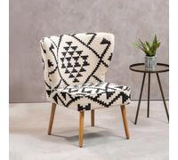 Cefena Chair - White and Black Fabric - Berber Style