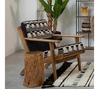 Cefena Lounge Chair - White and Black Fabric