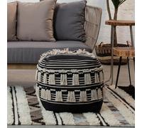 Cefena Pouffe - Square - Black Fabric