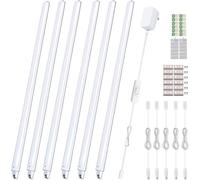 Cefrank LED Under Cabinet Lighting 6pcs 31cm Seamlessly Linkable Strip Light Bars for Cabinet, Kitchen, Shelf, Workbench, Cupboard Lighting, 1200 Lumen (Warm White 3000K) - UK Plug