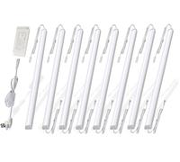 Cefrank LED Under Cabinet Lights 8-Pack 1600LM Linkable V-Shape UK Plug Kit