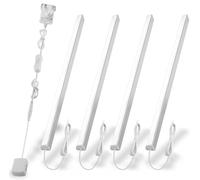 Cefrank Shelf Lights 4 Pack, 31cm V Shape LED Bar Kit 1200LM 12W 6000K | for display cases, kitchen counters, cupboards & bookcases, plug in, milky diffuser, push-button switch, cool white glow