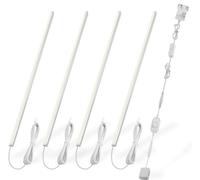 Cefrank V-Shape Under Cabinet Lighting Kit - 4pcs 30cm Dimmable LED Light Bars for Showcase Shelf Seamless Illumination - 1200lm, 12W - Pure White (6000K)
