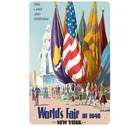 CEFRAX new york world s fair of 1940 for peace and freedom Vintage Metal Tin Sign Wall Decor Fun Decoration for Home Kitchen Bar Room Garage Vintage Retro Plaque 12x8 Inch