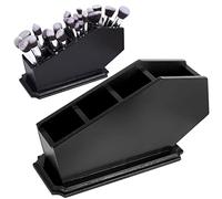 CEFRECO Coffin Brush Holder - Gothic Wooden Makeup Organizer for Vanity - Spooky Halloween Decor for Bathroom, Living Room or Bedroom - Witchy Gifts for Women -Black - 11x6x4 Inches