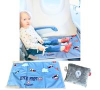Cegali Airplane Seat Extender for Kids: Enhance Your Child's in-Flight Comfort. Travel Toddler Bed, Airplane Footrest, Airplane Foot Hammock and Seat Extender, All in One (Little Pilot - Cool Grey)