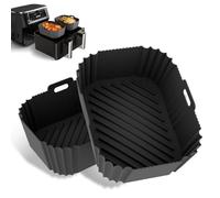 CEGOUT 2PCS Non-Stick Silicone Air Fryer Liners for Ninja DZ201/DZ401 DZ550 8-10 QT, COSORI 2 Basket Air Fryer, Baking Tray, Air Fryer Accessories