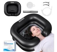Cehim Inflatable Shampoo Basin - Portable Shampoo Bowl, Hair Washing Basin for Bedridden, Disabled,Injured, Hair Wash Tub for Dreadlocks and at Home Sink Washing (Black)