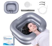 Cehim Inflatable Shampoo Basin - Portable Shampoo Bowl, Hair Washing Basin for Bedridden, Disabled,Injured, Hair Wash Tub for Dreadlocks and at Home Sink Washing (Silvery)