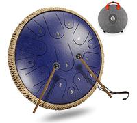 CEHJZQRPL 15 Tone 14 Inch Tongue Drum D Major Handpan Steel Tongue Drum Meditation Yoga Zen with Mallets Carry Bag Percussion Instrument for Beginner Music Lovers Gift Mental Healing(Blue)
