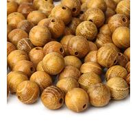 CEHJZQRPL 200pcs 6mm Natural Sandalwood Round Beads Gorgeous Craft Handmade Polished Spacer Beads with Cord(Golden Rosewood(200pcs),12mm Diameter)