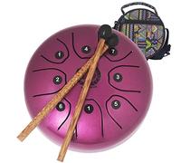 CEHJZQRPL 5.5 Inch Steel Tongue Drum, Steel Drums C Key 8 Notes Hand Drum Percussion Instrument Kit for Beginner with Travel Bag Drum Mallets Prefect for Meditation Musical Education Yoga(Purple)